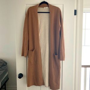 Camel colour cardigan from Aritzia.